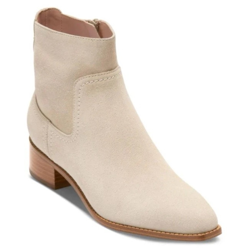 Cole Haan Women’s Natural Naia Pointed Toe Suede Ankle Boots Size 10.5B